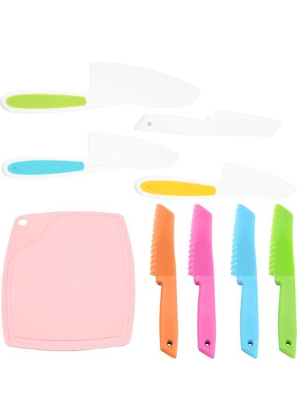 9 Adet Çocuk Yemek Seti, Plastik Çocukların Güvenli Pişirme Şefi Bıçak ve Kesme Tahtası, Çocuklar Meyve Salata Bıçakları (Yurt Dışından) fırsatları