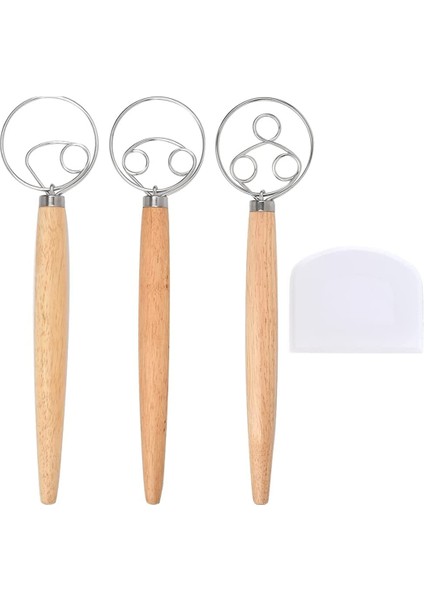 3 Paket Danimarka Hamur Çırpma Ekmek Mikseri, Hollanda Çırpma Hamur Sıyırıcı ile Ekmek, Hamam Veya Pizza Hamur, Mourdough Ekmeği, Vb. (Yurt Dışından)