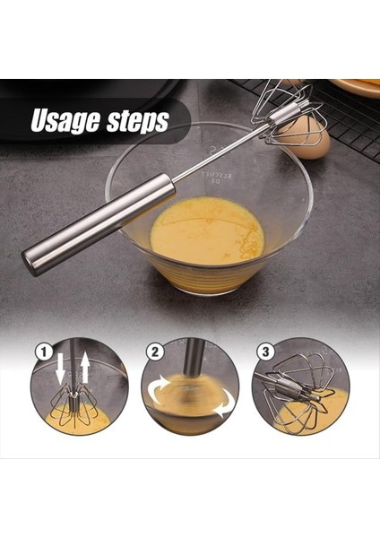 Paslanmaz Çelik Yarı Otomatik Çırpma, Yeni Paslanmaz Çelik Yumurta Çırpma Elini Itme Döner Çırpma Blender (Yurt Dışından) fırsatları