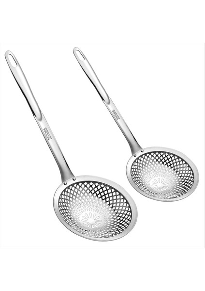 Skimmer Kaşık, 304 Paslanmaz Çelik Süzgeç Kaşıkları, Metal Pişirme Skimmer Derin Fritöz Kepçesi, Dia 4.3 ve 5.9 Inç (Yurt Dışından)