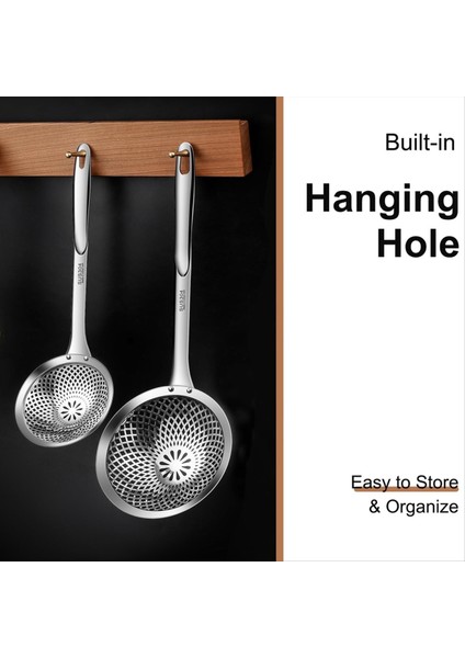 Skimmer Kaşık, 304 Paslanmaz Çelik Süzgeç Kaşıkları, Metal Pişirme Skimmer Derin Fritöz Kepçesi, Dia 4.3 ve 5.9 Inç (Yurt Dışından) modelleri