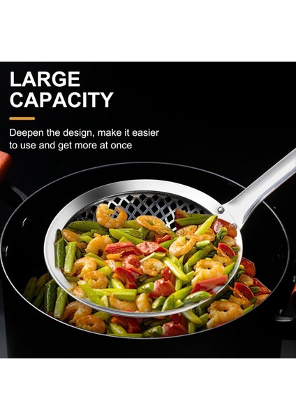 Skimmer Kaşık, 304 Paslanmaz Çelik Süzgeç Kaşıkları, Metal Pişirme Skimmer Derin Fritöz Kepçesi, Dia 4.3 ve 5.9 Inç (Yurt Dışından) fırsatları