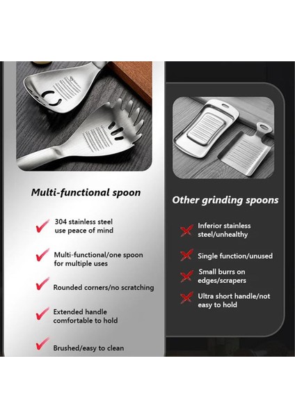 2pcs Çok Amaçlı Öğütme Kaşık Paslanmaz Çelik Mutfak Kaşık Sarımsak Kırıcı Yumurta Ayırıcı Mutfak Maddesi Için (Yurt Dışından) fiyatları