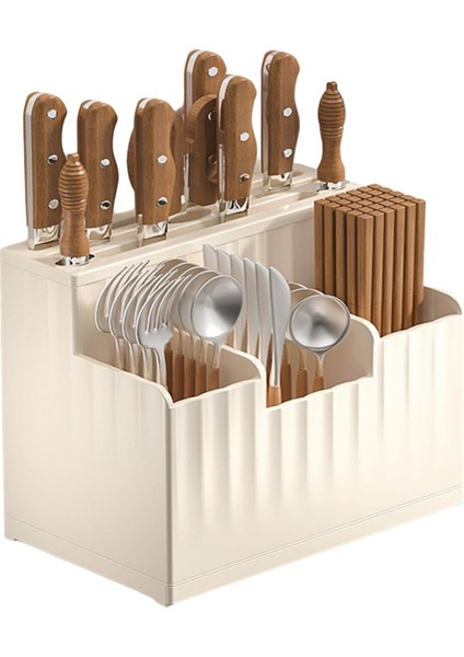 Duvara Monte Mutfak Gereç Depolama Rafı Büyük Kapasiteli Çubuk Depolama Raf Krem-Beyaz (Yurt Dışından)