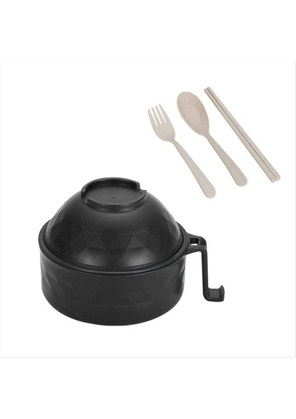 Ramen Kase Ocak Seti - Buğday Saman Anında Erişte Kase Siyah (Yurt Dışından)