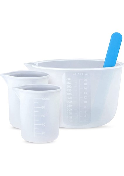 600ML/20OZ Reçine Karıştırma Bardağı, 2 Parçalı 100ML Ölçüm Bardağı, Silikon Karıştırma Çubuğu, Epoksi Karıştırma Kiti (Yurt Dışından)