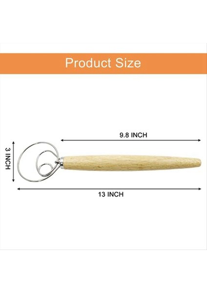 Hamur Çırpma, 13 Inç Ahşap Hollandalı Çırpma Hamur Hamuru Mikseri El Aleti, Ekmek Hamur Çırpma (Yurt Dışından) fırsatları