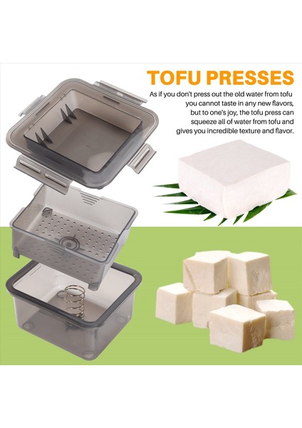Dıy Plastik Tofu Pres Kalıp Ev Yapımı Tofu Kalıp Soya Fasulyesi Lor Tofu Kalıp Peynir Bezi Mutfak Yemek, Gri (Yurt Dışından) indirimleri