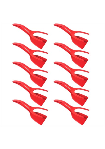 Çok Işlevli Biftek Kızartma Spatula Klipsi Bir Spatula Klipsli Gıda Klipsli Tava Spatula Omseletteclip Kırmızı (Yurt Dışından)