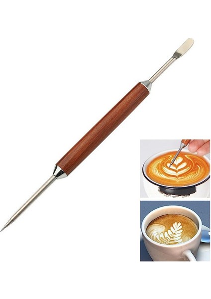 Kahve Sanat Kalemi, Kahve Süslü Sanat Iğnesi Barista Aracı, Ahşap Sapta Paslanmaz Dekorasyon Kahve Sanatı Iğnesi (Yurt Dışından) fiyatları
