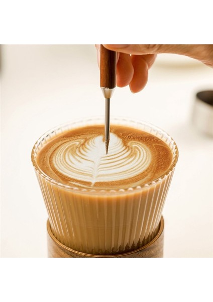 Kahve Sanat Kalemi, Kahve Süslü Sanat Iğnesi Barista Aracı, Ahşap Sapta Paslanmaz Dekorasyon Kahve Sanatı Iğnesi (Yurt Dışından) fırsatları