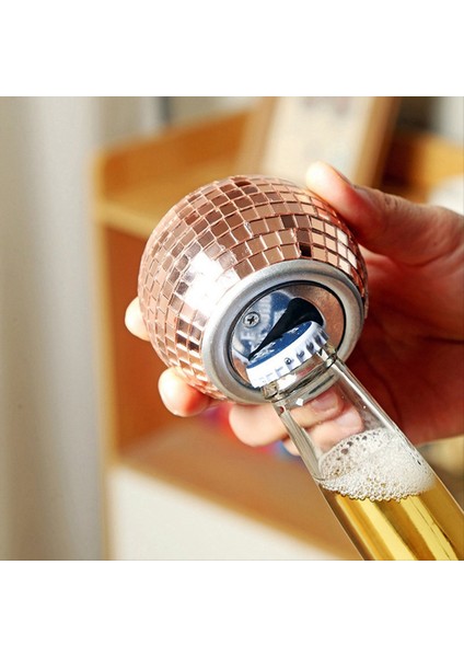 Bira açıcı ayna tasarım disko topu şekle bira yakalayıcı ayna tasarım açıcı ayna top dekor gül altın (Yurt Dışından) fiyatları