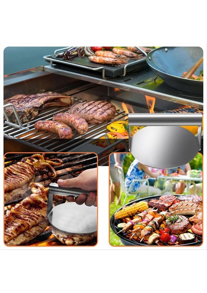 Paslanmaz Çelik Ezici Hamburger Briket Hamburger Patty Masher Yuvarlak Et Briket Kalıp Et Mutfak Aksesuarları (Yurt Dışından) fırsatları