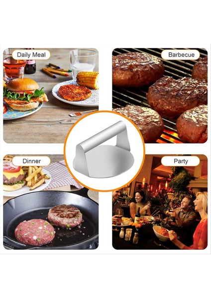 Paslanmaz Çelik Ezici Hamburger Briket Hamburger Patty Masher Yuvarlak Et Briket Kalıp Et Mutfak Aksesuarları (Yurt Dışından) indirimleri