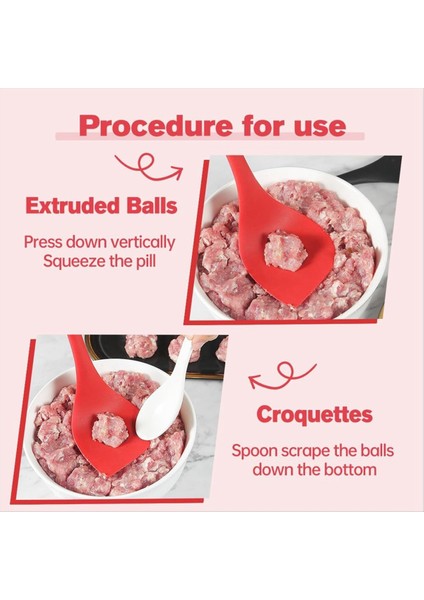 Köfte Yapma Aletleri, Yapışmaz Köfte Kaşığı Top Maker Silikon Köfte Balık Top Kaşığı Köfte Yapım Aletleri A (Yurt Dışından) modelleri