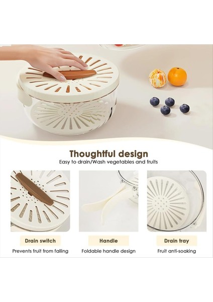 2pcs Mutfak Kolanlar Kase Meyve Temizleme Kasesi Süzgeç Mutfak Meyve Tahliye Sepeti Sebze Sebze Salata Kasesi (Yurt Dışından) fiyatları