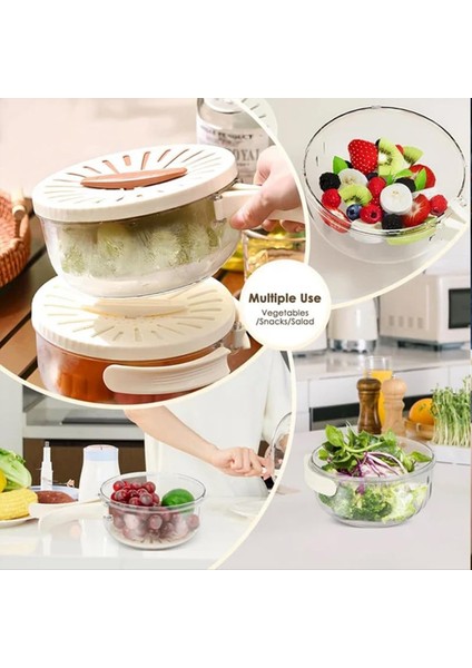 2pcs Mutfak Kolanlar Kase Meyve Temizleme Kasesi Süzgeç Mutfak Meyve Tahliye Sepeti Sebze Sebze Salata Kasesi (Yurt Dışından) indirimleri