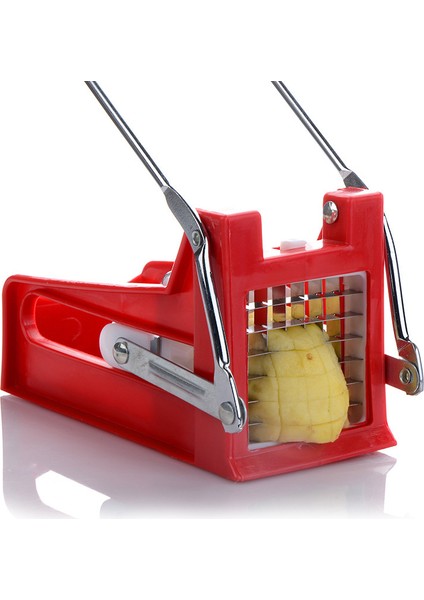 Paslanmaz Çelik Frand Fry Cutter Patates Sebze Kesiciler 2 Bıçaklar, Kırmızı (Yurt Dışından) modelleri
