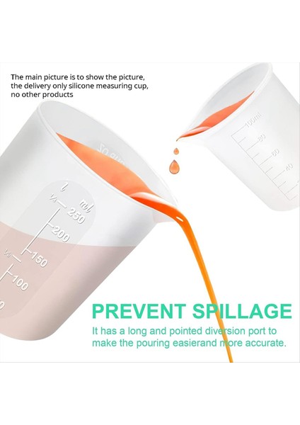 7pcs Silikon Ölçüm Kupası Kitleri, 1pc 250ML Silikon Kupa, 4 Pc 100 ml Yapışmaz Karıştırma Bardakları, 2 Pcs 10ML Silikon Kalıp Kupası (Yurt Dışından) modelleri