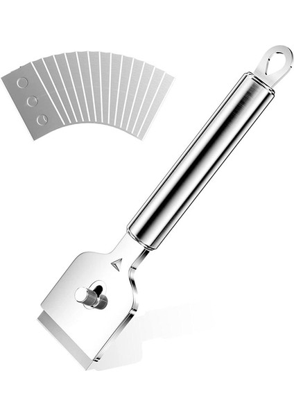 Hob Kazıyıcı Metal, 14 Yedek Bıçaklı Sıyırıcı Seramik Ocak, Cam Kazıyıcı Seramik Ocak, Hob Kazıyıcı (Yurt Dışından)