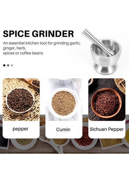 Paslanmaz Çelik Harç Havaneli Set Sarımsak Baharat Öğütücü Eczane Otlar Kase Değirmen Değirmeni Mutfak Alet (Yurt Dışından) fırsatları