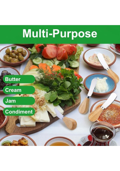10PCS Peynir Serpme Bıçakları, Ahşap Saplı Mini Tereyağı Bıçağı Yırtıcı, Paslanmaz Çelik Peynir Bıçak Seti (Yurt Dışından) indirimleri