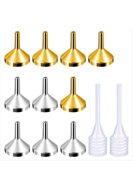 Küçük Mini Şişeleri Veya Kapları Doldurmak Için 2 Paket Mini Pipetli 10 Paket Küçük Metal Hunileri, Parfüm, (Gümüş) (Yurt Dışından)