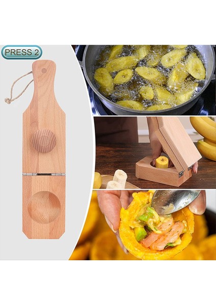 Ahşap Tostonera Plantain Press, 2&#39;den 2 Ahşap Yeniden Kullanılabilir Muz Pres Smasher, Taşınabilir Pul Pres (Yurt Dışından) indirimleri