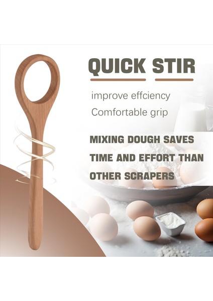 12 Inç Ahşap Danimarka Hamuru Çırpma Maya Çırpma Hamuru Mikseri Ekmek Çırpma Aracı Mourdough Ekmeği Karıştırmak Için (Yurt Dışından) fırsatları