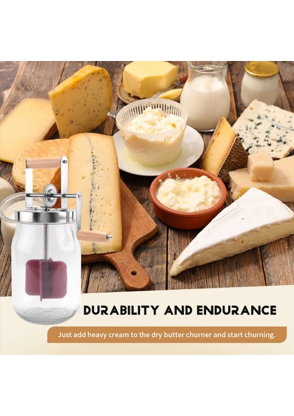 El Krank Tereyağı Churner Manuel Tereyağı Üreticisi Krem ​​mikser Silikon Gıda Karıştırma Aleti Mason Kavanoz Mutfak Aksesuarları 1l (Yurt Dışından) indirimleri