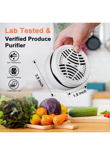 Meyve ve Sebze Yıkama Makinesi, Meyve Temizleyici Temizleyici Meyve, Sebze, Et Için Kablosuz Şarj (Yurt Dışından) indirimleri