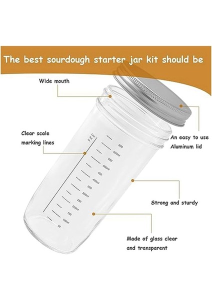 Cam Hava Geçirmez Kavanoz Maya Üreticisi Doğal Fermantasyon Kavanozu Kapak ve Ölçekli Hamur Fermantasyon Kiti (Yurt Dışından) indirimleri