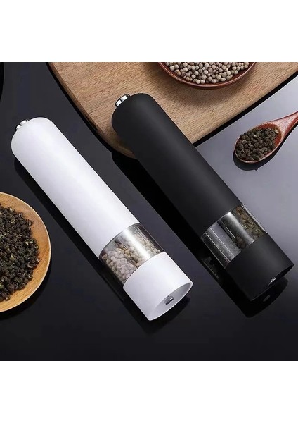 Tuz Karabiber Öğütücü Elektrikli Baharat Un Değirmen Değirmeni Ayarlanabilir Kaba Mutfak Barbekü Araçları Baharat Araçları Siyah (Yurt Dışından)