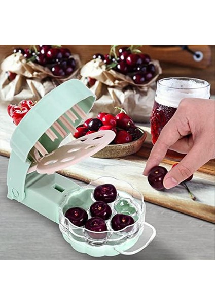 Kiraz Pitter, Kiraz Tohumu Çıkartma, Taşınabilir Kiraz Çekirdeği Çıkartma, Mutfak Gadget Bir Aynı Aynı Anda 6 Kiraz Çıkarma (Yurt Dışından) indirimleri