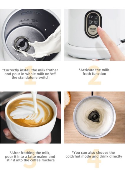 Süt Frother Electric, 11.8OZ/350ML Süt Çılgın ve Vapur, Otomatik Sıcak ve Soğuk Köpük Makinesi, Kahve Frother Ab Fişi (Yurt Dışından) indirimleri