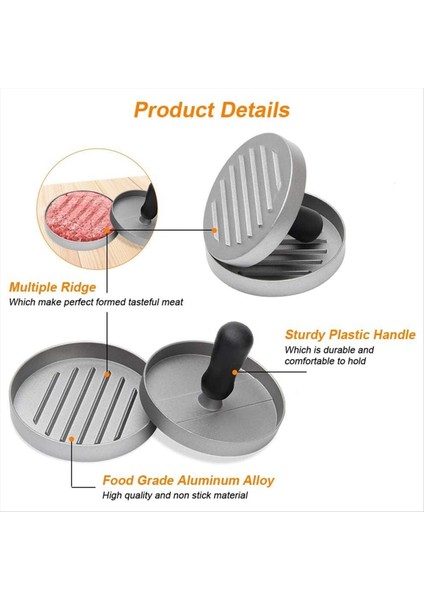 Hamburger Press Patty Maker Set Yapışmaz Et Patty Basınç Tutamak Patty Burger Üreticisi Ev ve Mutfak, Siyah (Yurt Dışından) indirimleri