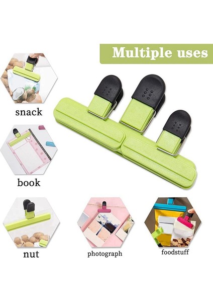 9 Paket Çip Klipsleri, Gıda Çantası Klipsleri (3 Büyük ve 6 Küçük Boyut), Mutfak Klipsleri Yonga Çantası Sızdırmazlık Klipsleri (Yurt Dışından) modelleri
