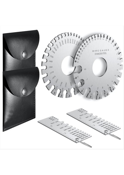 Profesyonel Tel Gösterge Ölçüm Aracı, Metal Gösterge Kalınlık Aracı, Kalınlık Göstergesi ve Çift Taraflı Yuvarlak Plaka Göstergesi B (Yurt Dışından)