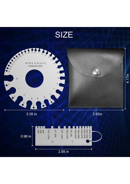 Profesyonel Tel Gösterge Ölçüm Aracı, Metal Gösterge Kalınlık Aracı, Kalınlık Göstergesi ve Çift Taraflı Yuvarlak Plaka Göstergesi B (Yurt Dışından) fırsatları