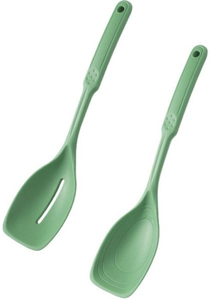 Silikon Yemek Kaşığı, Yapışmaz Oluklu ve Derin Bolw ve Ölçüm Işareti ile Katı Kaşık Seti, Mutfak Eşyaları Yeşil (Yurt Dışından)