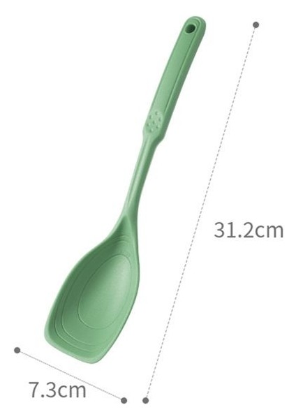 Silikon Yemek Kaşığı, Yapışmaz Oluklu ve Derin Bolw ve Ölçüm Işareti ile Katı Kaşık Seti, Mutfak Eşyaları Yeşil (Yurt Dışından) fiyatları
