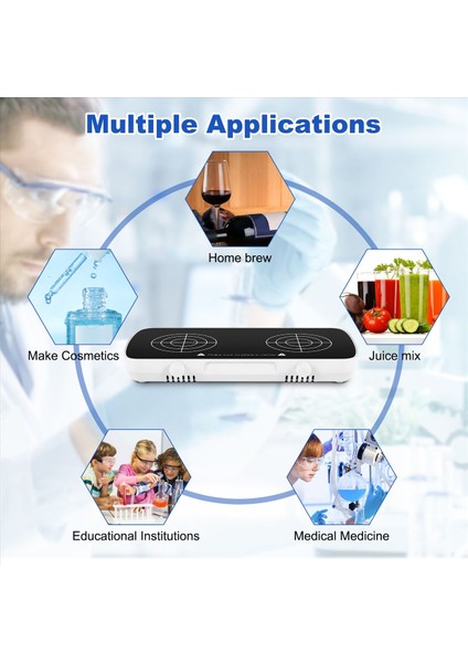 Karıştıran Mini Manyetik Karıştırıcı, 2 Bağımsız Çalışma Paneli Lab Mikseri, 1l+1l Kapasitesi, 0-4000RPM Adjusat Hızı (Yurt Dışından) indirimleri