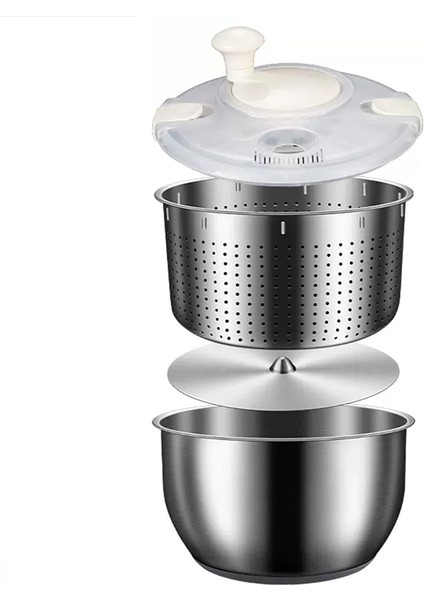 6l Salata Spinner Paslanmaz Çelik Büyük Sebze Yıkayıcı Pp Kapağı Meyve Yıkayıcı Makarna ve Fries Spinner Salata Kurutucu (Yurt Dışından)