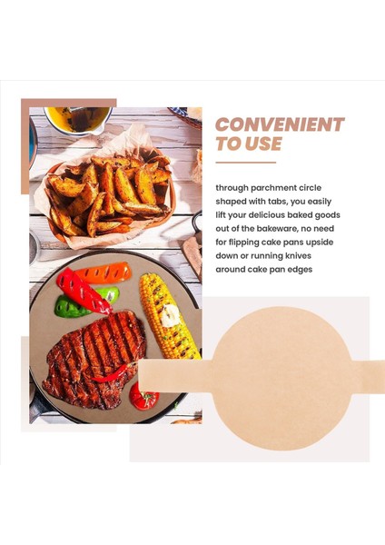 100PCS Öncül Circle Cake Pan Tavan Astarları Yuvarlak Yapışmaz Parşömen Kağıdı Fırınlama Için Asansör Sekmeleri ile Kahverengi 6 Inç (Yurt Dışından) fiyatları