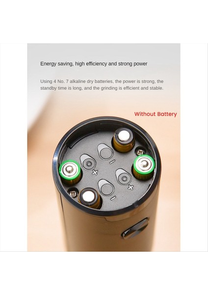 Elektrik Tuz ve Karabiber Öğütücü Bir El Otomatik Çalışma Ayarlanabilir Kaba Pille Destekli Otomatik Taşlama B (Yurt Dışından)