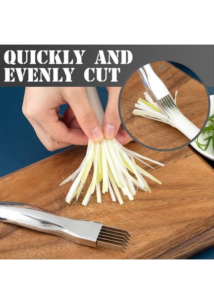 Dilimleme Bıçağı, Paslanmaz Çelik Yeşil Soğan Bıçağı, Mutfak Sebze Bıçağı, Ev Çok Fonksiyonlu Gıda Dilimleyici Gadget (Yurt Dışından) indirimleri