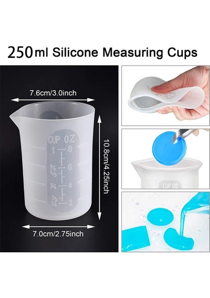 Epoksi Reçine Için Silikon Ölçüm Bardağı, Yeniden Kullanılabilir Karıştırma Bardakları Sürahi Reçine Döküm Kabı Reçine Için Karıştırma Çubukları ile Döküm Kabı (Yurt Dışından) fiyatları