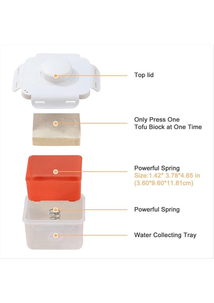 Tofu Pres Bulaşık Makinesi Güvenli, Ayarlanabilir Tofu Tohumu, Vegan Tofu Baskı Tofu&#39;dan 10-20MINS&#39;DE Tofudan Çıkarmak Için (Yurt Dışından) modelleri