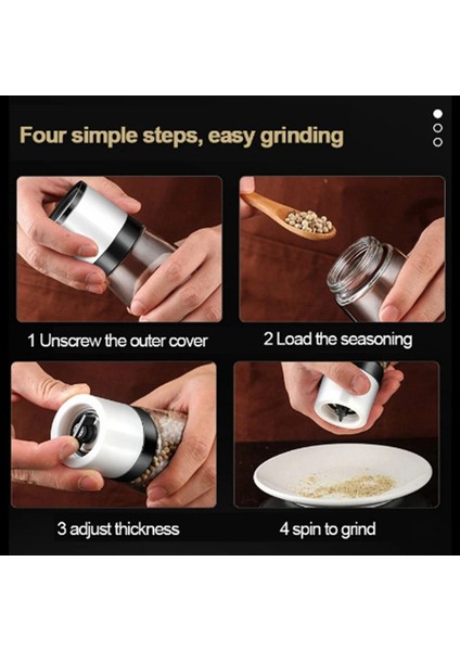 Manuel Tuz Biber Öğütücü Şeffaf Cam Öğütücü Biber Taş Tahlil Şişe Şişe Mutfak Gadgets Beyaz (Yurt Dışından) indirimleri