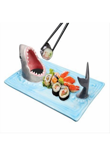Seramik Suşi Tabağı, Köpekbalıkları Şekil Dikdörtgen Peynir Tahtası Yemek Masası Mutfak Dekorasyonu (Yurt Dışından) fiyatları